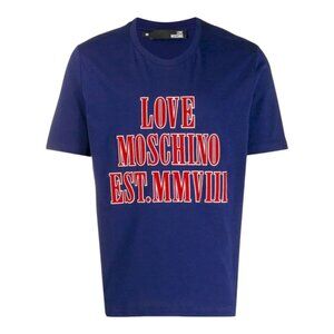 Love Moschino Est. MMVIII 3D Print Short Sleeve Crewneck T-shirt Men's Medium